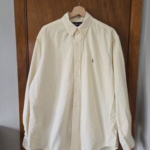 Ralph Lauren Men's Striped Yellow Button Down Shirt, 16.5 / 35